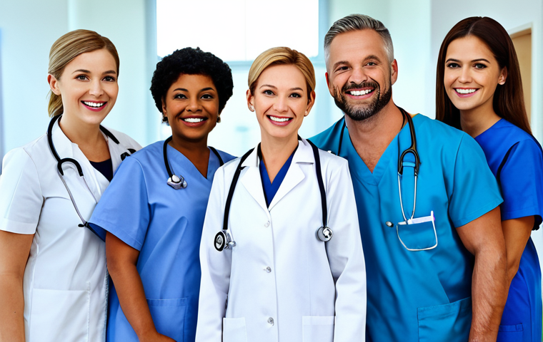 **

"A diverse group of healthcare professionals (doctor, nurse, community health worker) collaborating and smiling, fully clothed in professional attire, in a bright and modern clinic, safe for work, perfect anatomy, correct proportions, family-friendly, depicting teamwork and community health."

**