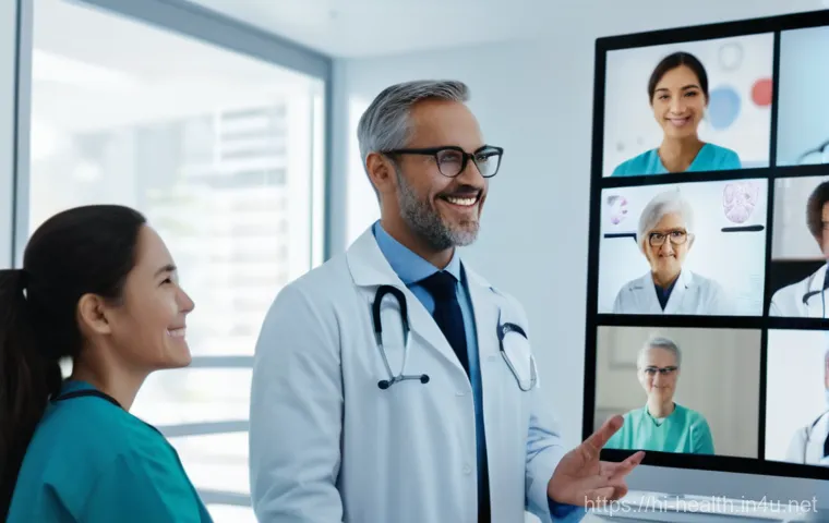 보건학과 병원관리 - Image Prompt 1: The Future of Diagnostics and Telemedicine**