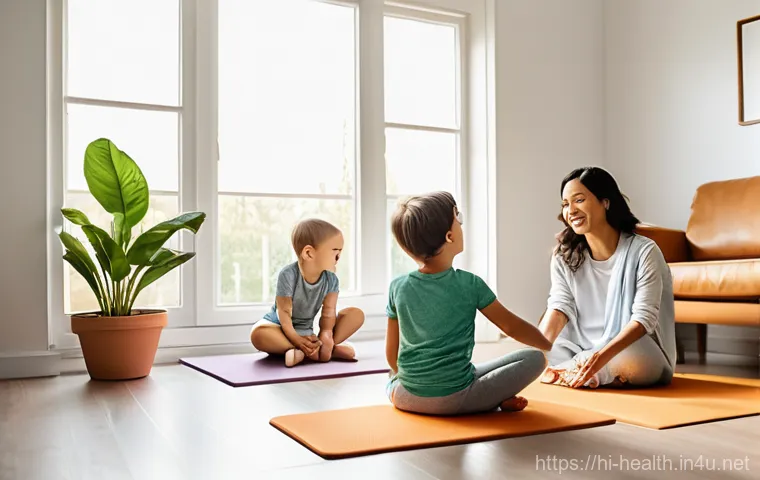 보건학과 보건 교육 - **Prompt 1: A Family's Wholesome Morning Routine**
    A bright, wide-angle shot of a diverse, joyfu...